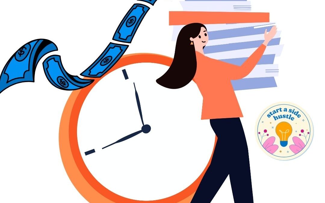 A working woman walks by with a big workload at her full-time job while managing her own side hustles in South Africa all while meeting deadlines.